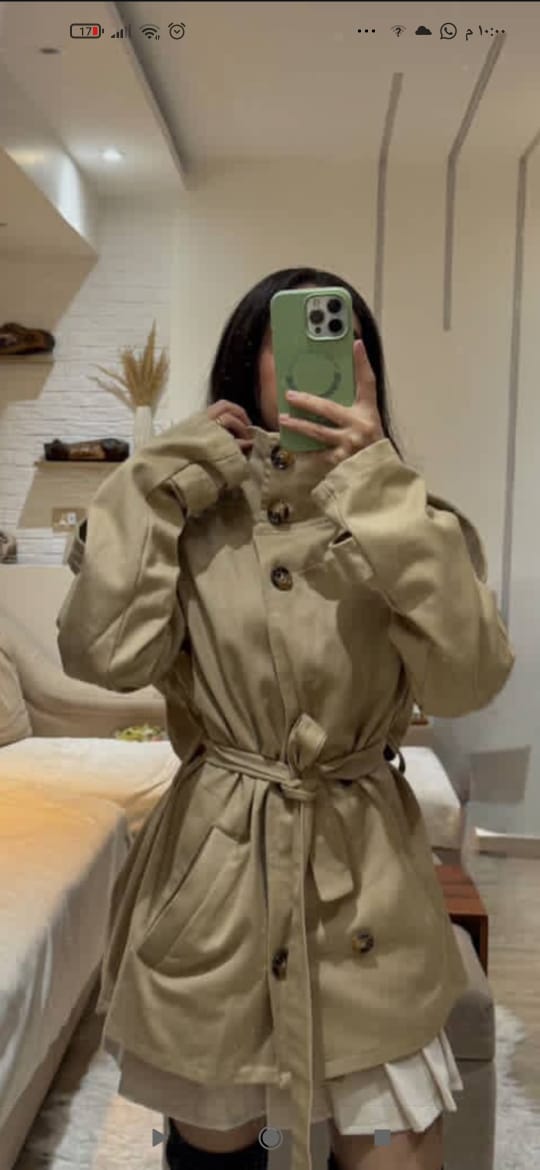 High neck trench coat